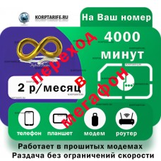 Безлимитный интернет и 4000 минут.2 рубля. Все регионы.Green