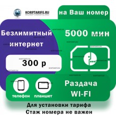 На Ваш номер.Абонентская 300.Все регионы.Green