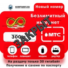 Безлимитный интернет для модема 300.Все регионы.Red